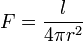 F=\frac{l}{4\pi r^2}