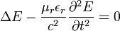 \Delta E - \frac{\mu_r \epsilon_r}{c ^{2}} \frac{\partial ^{2} E}{\partial t^{2}} = 0