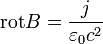 \operatorname{rot}B=\frac{j}{\varepsilon_{0}c^{2}}