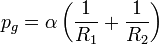 p_{g}=\alpha\left(\frac{1}{R_{1}}+\frac{1}{R_{2}}\right)