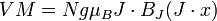 VM = N g \mu_B J \cdot B_J(J\cdot x)