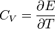 C_V=\frac{\partial E}{\partial T}